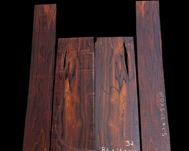 Cocobolo Acoustic Guitar Back & Sides, Dreadnought (#WTC32)
