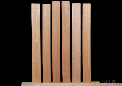 6-PACK Honduran Mahogany Guitar Neck Blanks, 1" x 3" x 30" [Batch #3]