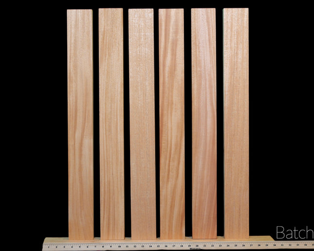 6-PACK Honduran Mahogany Guitar Neck Blanks, 1" x 3" x 30" [Batch #1]